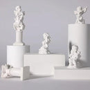 LIYAOLI 4pcs 2.7'' Cherub Decor & 2pcs Roman Decorative Columns Props Shooting,Little Angel Statues for Home Decor Adorable Music Small Angel Figurines by GreenHaven Gardens
