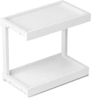 MARTY 2 Tier 15.75"x8.9" Large Countertop Shelf Organizer Spice Rack, Coffee Station Organizer for Mugs Cups, Wooden Shelf Desktop Storage Organizer for Kitchen Bathroom Home Office (White) by CozyNest Decor