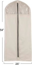 Household Essentials 3392-1 Cedarline Collection Hanging Garment Bag | Dress and Suit Protector | Natural Cotton Canvas,Off-White by CozyNest Decor
