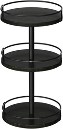 HOOBRO Lazy Susan Organizer, Rotating Spice Rack, 3-Tier Organizer, Turntable Spice Rack, Vertical Storage Organizer, for Kitchen Countertop, Vanity, Dining Table, Black BB09TL01 by CozyNest Decor