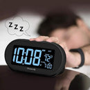 DreamSky Alarm Clocks for Bedrooms, Auto Set Digital Desk Clock for Bedside Nightstand, Electric Clock with Dimmable Brightness Dimmer, Auto DST, USB Port, Date, Temperature, Snooze by CozyNest Decor
