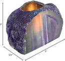AMOYSTONE Purple Agate Rock Stone Candle Stand Cut Base 1.5-2.5 Lbs for Home Décor by CozyNest Decor