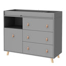 Baby Dresser Changing Table with Drawers,Shelf,Hidden Laundry Basket Storage,2 in 1 Nursery Dresser Chest for Infants, Baby Diaper Changing Station for Daycare,Bedroom,Grey by TinyTreasures Baby Boutique
