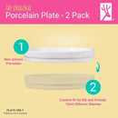 Elk and Friends Kids 6.7” Porcelain White Plates | Divided Plates | Suitable for Kids/Toddlers | Microwave & Dishwasher Safe | Non Slip | Snack Dishes | 2 Pack by TinyTreasures Baby Boutique