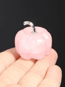 Jovivi Rose Quartz Crystal Pumpkin Figurine, 1.2" Mini Carved Gemstone Pumpkin Statue Decor Healing Stones Decorative Ornaments for Fall Harvest Thanksgiving Halloween Decorations Home Decor by CozyNest Decor