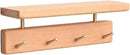 Shelf with Hooks, Solid Wood Bedroom Shelves for Wall, Wooden Coat Rack Wall Mount for Bathroom, Kitchen, Door Entryway (Beech, 30cm/11.81inch) by CozyNest Decor