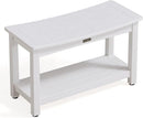 30'' Heavy Duty Shower Bench for Inside Shower, White Poly Bath Stool for Shaving Legs, Waterproof Spa Bath Chair Seat with Adjustable Feet, Weight Capacity 700LBS (30 x 13 Inches) by TinyTreasures Baby Boutique