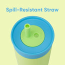 Owala Kids Insulation Stainless Steel Tumbler with Spill Resistant Flexible Straw, Easy to Clean, Kids Water Bottle, Great for Travel, Dishwasher Safe, 12 Oz, Blue and Light Green (Turtley Awesome) by TinyTreasures Baby Boutique