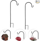 Dualshine 2 Pack Shepherd Hook 35 inch Tall Garden Outdoor Hook for Hanging Solar Light, Bird Feeders, Lanterns, Mason Jars, Garden Stake and Wedding Decor (Black) by GreenHaven Gardens