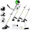 58CC Weed Wacker Brush Cutter, Gas Powered String Trimmer 4-in-1 Gas Weed Eater with 4 Detachable Heads Straight Shaft 2-Cycle for Weed, Brush(Green) by GreenHaven Gardens