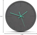 Stephanie Imports Modern Minimalist Dark Concrete Silent Wall Clock (Teal Hands) by CozyNest Decor
