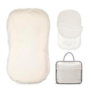 Baby Lounger - Snuggle Cozy Me Infant Lounger for Newborns | Flannel Cover, Breathable Soft, Portable Awake-Time Pad, Essential Baby Gift - White by TinyTreasures Baby Boutique