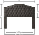 24KF Upholstered Button Tufted Queen Headboard with Nailhead Trim, Elegant Boucle Fabric Full headboard, 6031-Q-Boucle-Dark Gray by CozyNest Decor