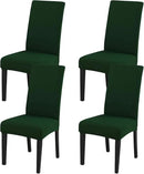 JQinHome Chair Covers for Dining Chairs, High Stretch Removable Washable Chair Protector Cover Set of 4, Chair Slipcovers for Dining Room, Kitchen,Home Party,Wedding Ceremony(Hunter Green, 4PC) by CozyNest Decor