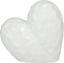 Deco 79 Porcelain Ceramic Heart Decorative Sculpture Dimensional Angled Origami Inspired Home Decor Statue, Accent Figurine 8" x 3" x 8", White by CozyNest Decor