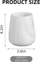 2Pcs Toothbrush Holder for Bathroom - Marble White Ceramic Tooth Brushing Holders Set, Toothbrush Cup & Toothpaste Organizer for Bathroom Countertop, Makeup Brush Holder, Pen Holder for Home Storage by CozyNest Decor