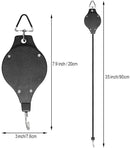 Pack Plant Hook Pulley, Retractable Plant Hanger Easy Reach Hanging Flower Basket for Garden Baskets Pots and Birds Feeder Hang High up and Pull Down to Water Or Feed (Black 6Pack) by GreenHaven Gardens