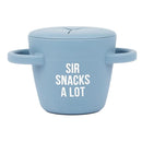 Bella Tunno Happy Snacker – Spill Proof Snack Cups for Toddlers and Babies, Snack Containers Made from Silicone BPA Free, Soft Opening & Removable Lid (Sir Snacks A lot) by TinyTreasures Baby Boutique