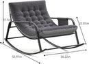 Oversized Rocking Chair with Cushion, Indoor Outdoor Lounge Patio Recliner Rocker with Armrests, Supports 330 lbs, Comfortable Papasan Chair for Bedroom, Living Room, Porch, Garden -Grey by TinyTreasures Baby Boutique