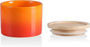 Sweejar Kitchen Canisters Ceramic Food Storage Jar, Stackable Containers with Airtight Seal Wooden Lid for Serving Ground Coffee, Tea, Sugar, Spice and More - 5 Fl Oz(Gradient Orange) by CozyNest Decor