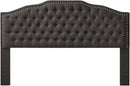 24KF Upholstered Button Tufted King Size Headboard with Nailhead Trim, Elegant Boucle Fabric California King headboard, 6031-K-Boucle-Dark Gray by CozyNest Decor