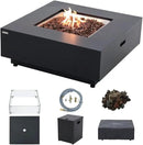 Ashton 36” Propane Fire Pit Smokeless Firepit Converts to Outdoor Gas Fire Pit for Outside Patio Firepit Table Includes Windscreen Rain & Tank Cover Lava Rocks Lid CSA Certified by GreenHaven Gardens