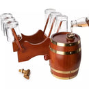 Barrel Decanter With 6 Whiskey Glasses By 1000 Ml Mahogany Wood Old Fashioned Classi by The Wine Savant