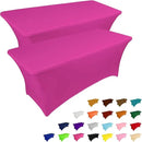 IVAPUPU 2 Pack 8FT Table Cloth for Rectangular Fitted Events Stretch Fuchsia Table Covers Washable Cover Spandex Tablecloth Protector for Party, Wedding, Cocktail, Banquet, Festival by CozyNest Decor