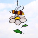 Bee Suncatcher Flower Stained Glass Window Hangings, Bee Decor Party Birthday Bee Gifts for Women,Bee Lovers, Housewarming Gifts. by GreenHaven Gardens