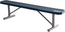 Heavy-Duty Portable Outdoor Bench Thermoplastic Coated, Expanded Metal, Commercial-Grade Seating, Made in America (Portable Without Back, 6 Ft, Dark Blue) by GreenHaven Gardens
