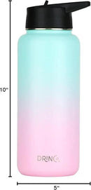 DRINCO Stainless Steel Water Bottle Spout Lid Vacuum Insulated Double Wall Water Bottle Wide Mouth (40oz 32oz 22oz 18oz 14oz) Leak Proof Keeps Cold or Hot (32 oz, 32oz Macaron) by CozyNest Decor