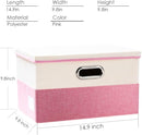 PRANDOM Collapsible Storage Bin with Lid [3-Pack] Fabric Foldable Storage Box Organizer Container Basket Cube with Cover for Home Bedroom Closet Office Nursery Pink&Cream(14.9x9.8x9.8) by TinyTreasures Baby Boutique