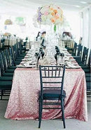 SquarePie Sequin Tablecloth 90 x 156 Inch Fuchsia Pink Sparkly Table Linen for Wedding Party by CozyNest Decor