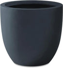 Kante 10 Inch Dia Round Concrete Planter, Indoor Outdoor Large Plant Pot with Drainage Hole and Rubber Plug for Home Patio Garden, Charcoal by GreenHaven Gardens