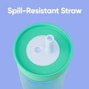 Owala Kids BPA-Free Plastic Tumbler with Spill Resistant Flexible Straw, Easy to Clean, Kids Water Bottle, Great for Travel, Dishwasher Safe, 15 Oz, Teal and Aqua (The Blues) by TinyTreasures Baby Boutique