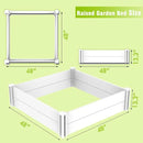 Raised Garden Bed Kit 4'x4' Outdoor Above Ground Planter Box for Growing Vegetables Flowers Herbs, DIY Gardening, Whelping Pen and More, Screwless White Vinyl Garden Bed with Grid by GreenHaven Gardens
