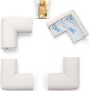 Roving Cove HeftyFit Corner Protector for Baby (4 Large Corners), Heavy-Duty Soft Rubber Foam Furniture Corner Bumper Guards, 3M Adhesive Pre-Taped, Oyster White (Off White) by TinyTreasures Baby Boutique