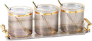 Acrylic Condiment Spice Jars,Condiment Spice Box With Lids and Spoons and Tray,Clear Plastic Condiment Canisters,Seasoning Box 3 Pack,Seasoning Box Set for Kitchen to Storage Salt,Paprika,Sugar by CozyNest Decor