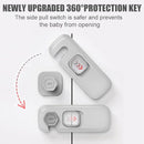 5 Pack Child Proof Refrigerator Lock, QYESWHSR Fridge Locks for Kids with Sticky Adhesive Pads, Child Safety Locks for Doors, RV Refrigerator, Oven Lock Child Safety Baby Cabinet Locks - Grey Updated by TinyTreasures Baby Boutique