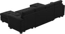 Belffin Modular Sectional Sleeper Sofa with Pull Out Bed Velvet Convertible U Shaped Sectional Sofa Couch with Storage Chaises for Living Room Black by CozyNest Decor