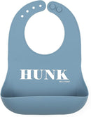 Baby Bib for Eating by Bella Tunno, Waterproof Silicone Bib with Large Food Catcher, Adjustable Fit for Babies 4-12 months & Toddlers 1-3 Years, Boys & Girls, Hunk by TinyTreasures Baby Boutique
