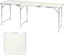 Outvita 6ft Portable Folding Camping Table, Outdoor Waterproof Adjustable Height Table, Aluminum Lightweight Suitcase Foldable Table for Picnic BBQ Beach Dining by GreenHaven Gardens