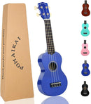 POMAIKAI Soprano Ukulele for Beginners, Ukelele 21" Beginner Instrument for Adults Wood Guitar Small (Dark blue) by TinyTreasures Baby Boutique