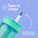 Owala Kids BPA-Free Plastic Tumbler with Spill Resistant Flexible Straw, Easy to Clean, Kids Water Bottle, Great for Travel, Dishwasher Safe, 15 Oz, Teal and Aqua (The Blues) by TinyTreasures Baby Boutique