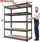REIBII 2000LBS Garage Shelving Heavy Duty Storage Shelves 72" H Metal Shelving for Garage Shelves Adjustable 5 Tier Metal Shelf for Pantry Closet Kitchen Basement 35.5" W x 72" H x 15.8" D by GreenHaven Gardens
