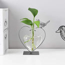 Marbrasse Desktop Glass Vase, Bulb Glass Vases for Holder, Creative Bird with Heart Planter Vase, Plant Terrarium Metal Stand for Modern Office Home Wedding Decorations by GreenHaven Gardens