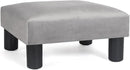 Joveco 15'' Small Foot Rest Stool Ottoman- Upholstered Footstool and Ottomans Small Footrest for High Beds- Lightweight and Portable, Light Gray by CozyNest Decor