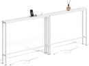 ELYKEN 2 Pack 5.9" Narrow Console Sofa Table with Power Outlets, 5.9" Dx39.4 Wx31.1 H Long Couch Table with Metal Frame and Charge Station with 6.5’ Extension Cord, White by CozyNest Decor