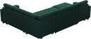 Belffin Modular Sectional Sleeper Sofa with Pull Out Bed U Shaped Sectional Sofa Couch with Storage Ottoman Velvet Covertible 7-Seater Sofa for Living Room Green by CozyNest Decor