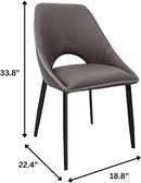 LeisureMod Amalfi Upholstered Fabric Dining Chair – Modern Side Chair with Iron Legs, Mid-Century Accent Chair for Dining Room or Kitchen by CozyNest Decor